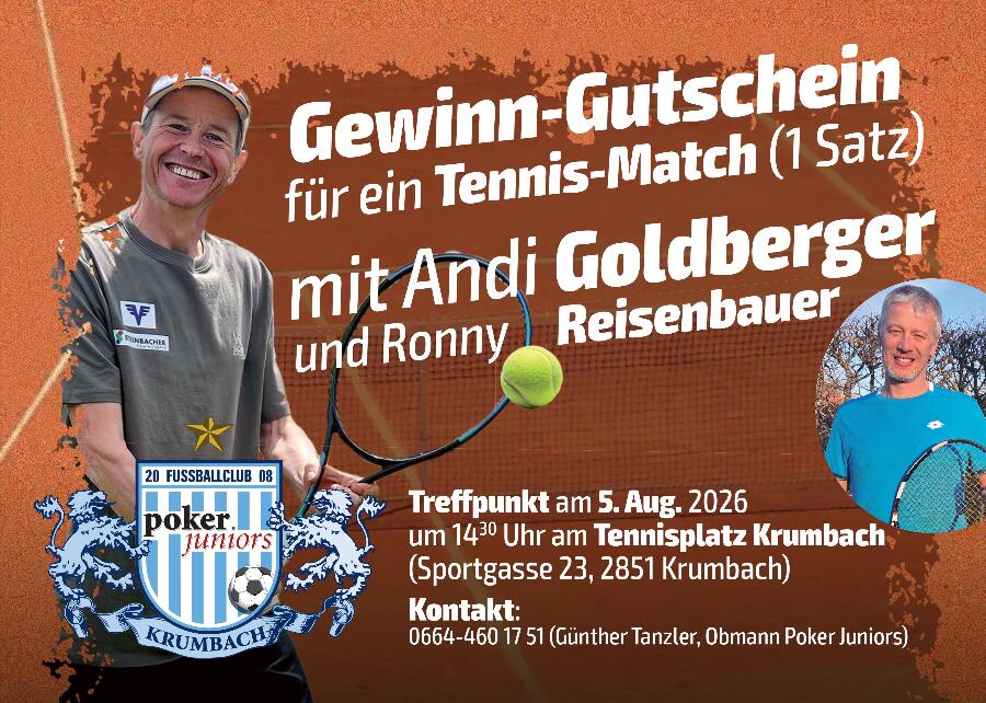 Tennissatz mit Skisprung-Legende Andreas Goldberger